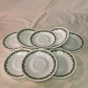 Corelle Green Crazy Daisy/Spring Blossom Teacup Saucers Saucers only set of 12